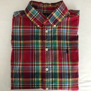 Ralph Lauren youth plaid short sleeve button up
